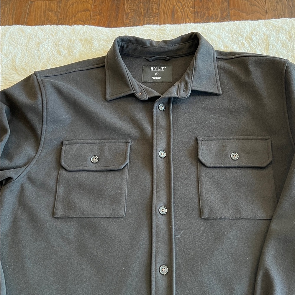 Bylt Premium Basics Coastal Overshirt Shirt Jacket. Black. Size XL - Picture 3 of 10